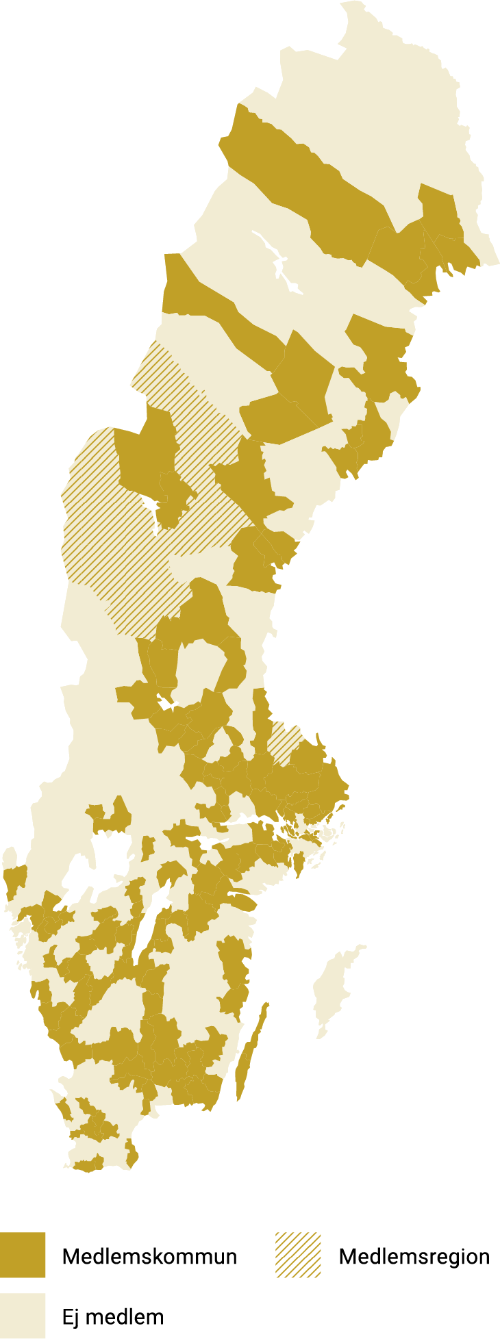 Karta över medlemskommuner